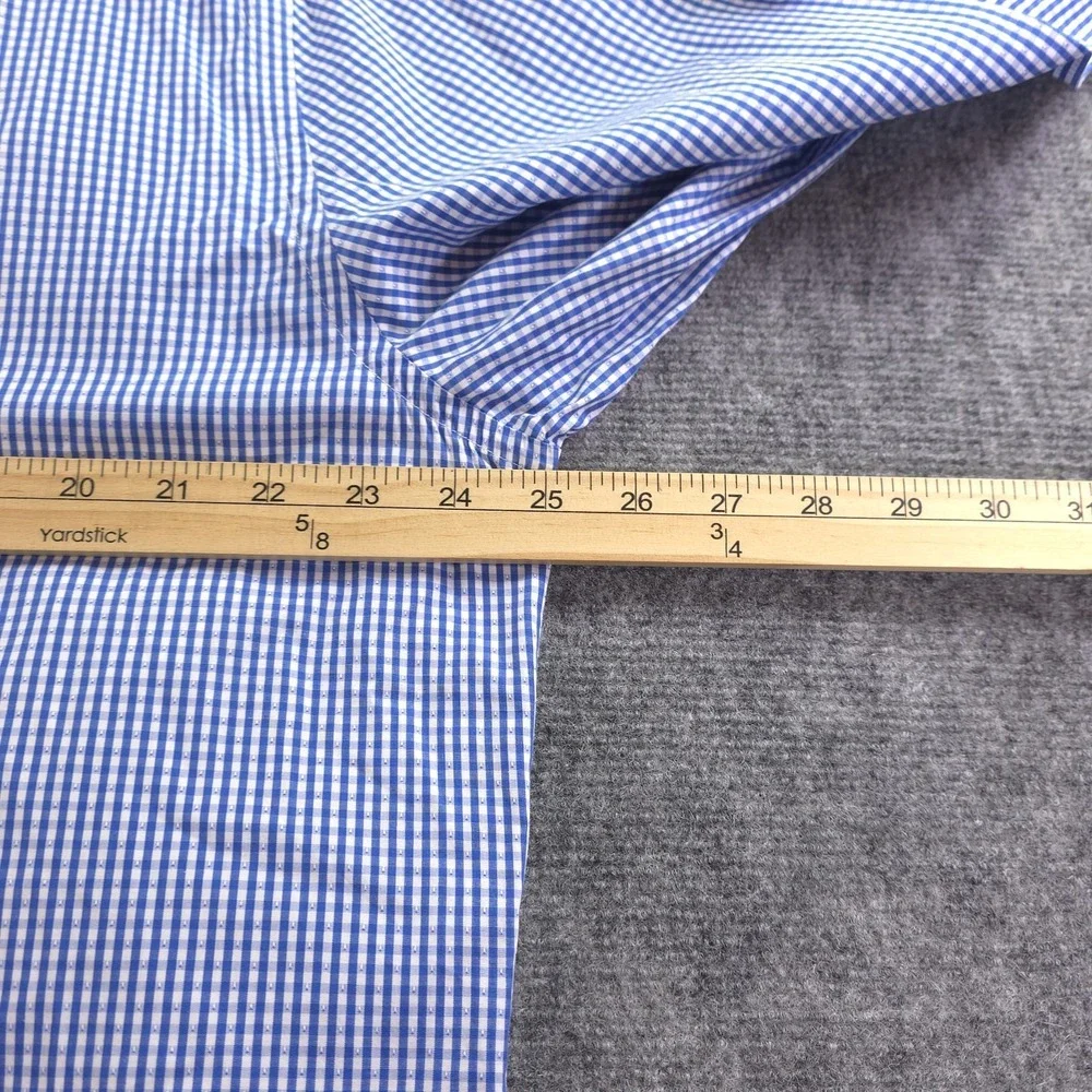 Scott Barber‎ Shirt XL Blue Check Long Sleeve Button Up Cotton Casual